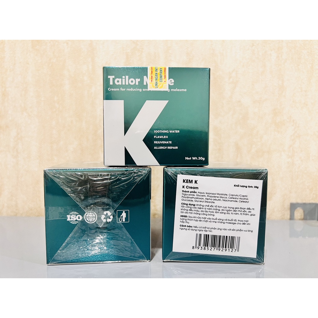 Kem sạch nám Tailor Made K 35gr xanh lá mẫu mới 2023