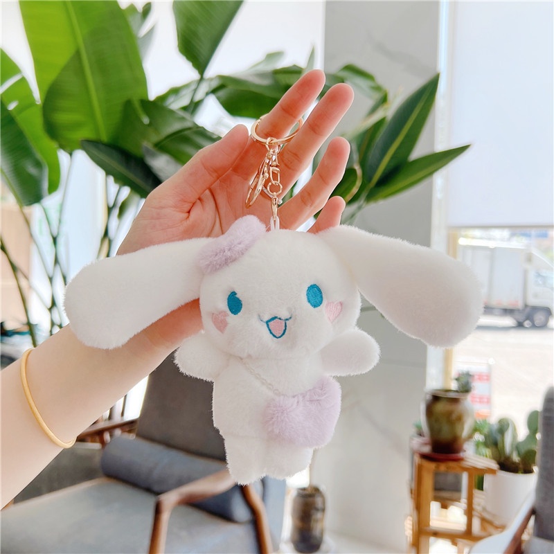 SANRIO Móc Khóa Hình Cinnamoroll Nhồi Bông Mềm Mại Đáng Yêu