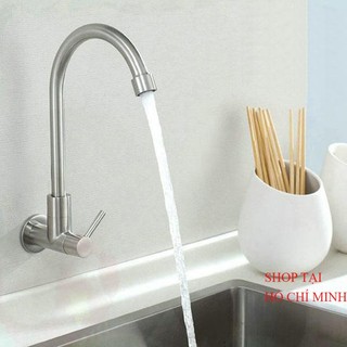 Vòi rửa chén - bát lạnh gắn tường Inox 304