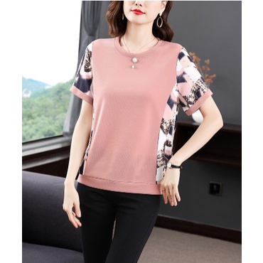 Áo trung niên nữ ngắn tay đẹp cho mẹ A15, shop thời trang cho người lớn tuổi U40 U50 U60 U70 U80 cao cấp Bigsize giá rẻ