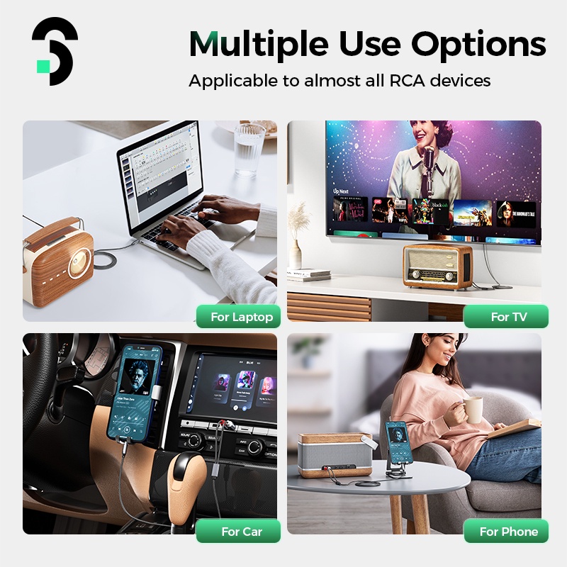 Cáp Bộ Chuyển Đổi Âm Thanh RCA Sang AUX 3.5mm Mạ Vàng 2M 2RCA Chuyên Dụng Cho Loa Xe Hơi / TV xe hơi