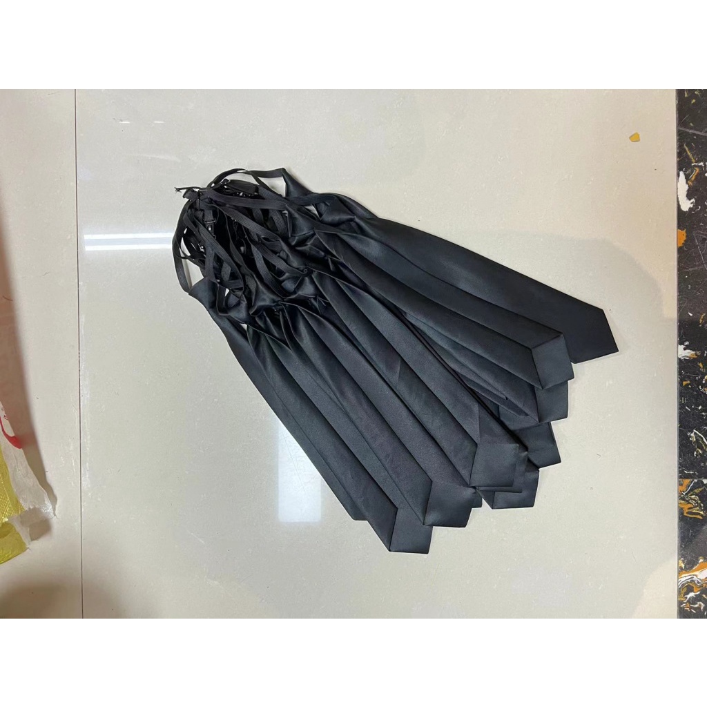 Cà Vạt 8cm Màu Đỏ Đen Trơn Phối Khóa Kéo Cá Tính Cho Nam Và Nữ Cà Vạt