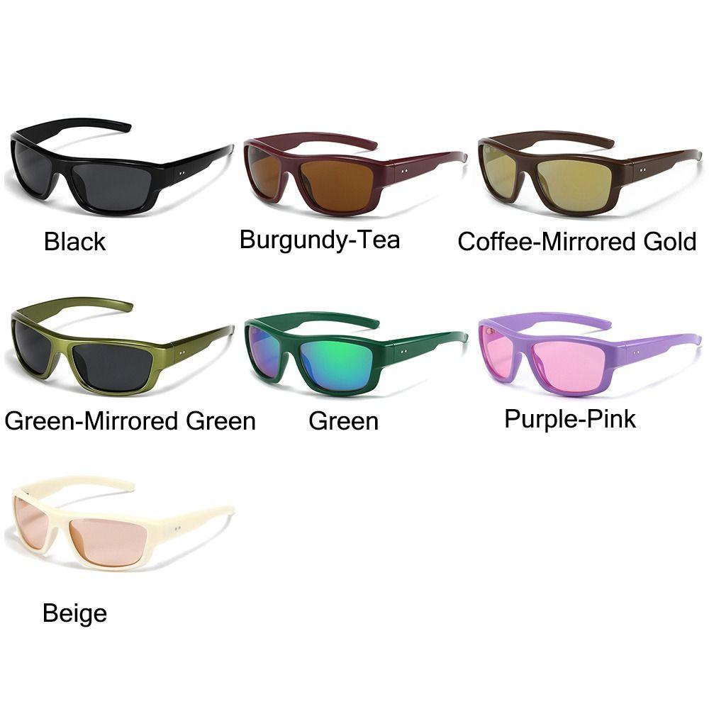 ESPO Kính Mát Thể Thao Y2K Hình Chữ Nhật Màu Xanh Lá Mới