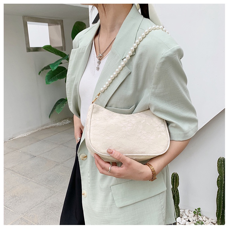 MISCHA Túi Xách Đeo Vai Phối Dây Đeo Sợi Xích Phong Cách retro Pháp Thời Trang Cho Nữ