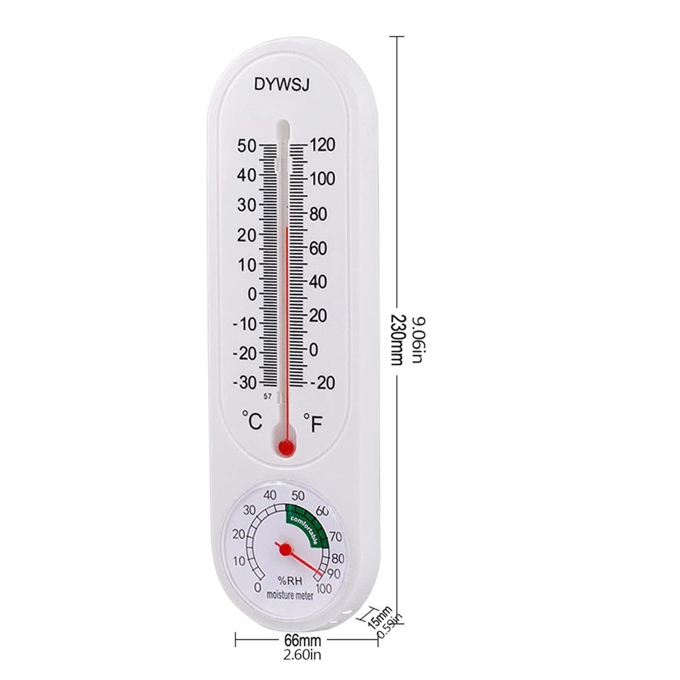 Long Wall-mounted Hygrometer Thermometer Indoor Planting Frozen Pointer