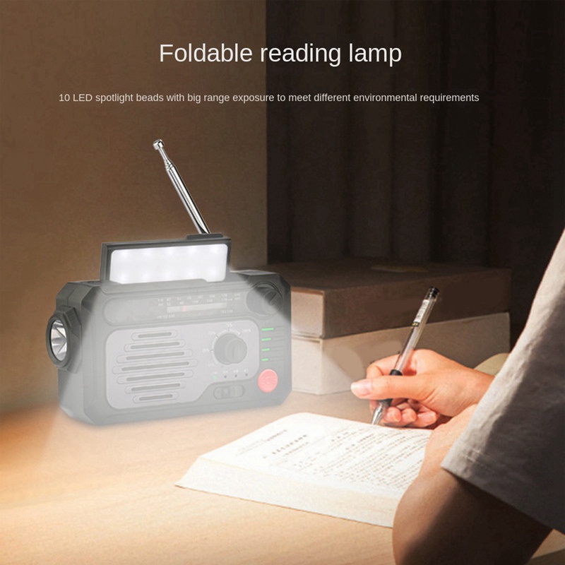 Radio Cầm Tay Chạy Bằng Năng Lượng Mặt Trời Tích Hợp Pin 2000MAH Hỗ Trợ FM / AM / WB