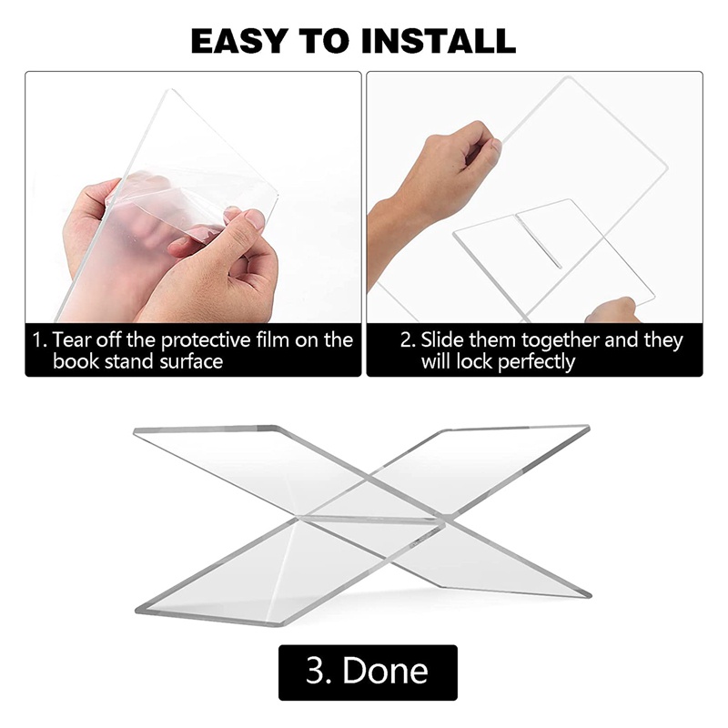 Set 2 Giá Đỡ Sách Bằng Acrylic Trong Suốt Dùng Trưng Bày Và Đọc Sách