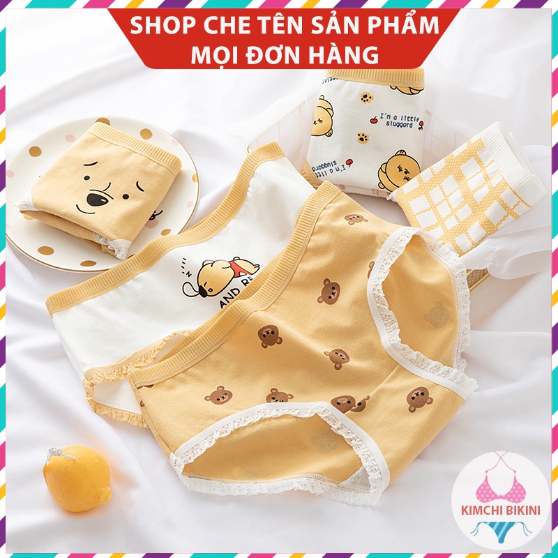 Quần lótnữ in hình dễ thương KIMCHIBIKINI Quần sịt nữ co dãn mặc thoải mái thấm hút tốt QL112