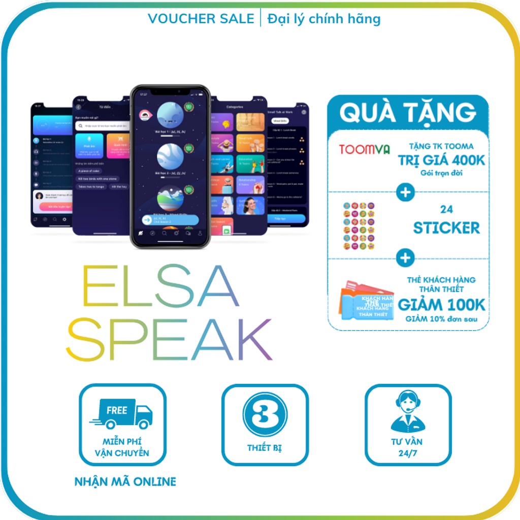 Toàn quốc - [Evoucher] - Voucher mã học Phần mềm tiếng Anh ELSA Speak Pro (Trọn đời, 1 năm)