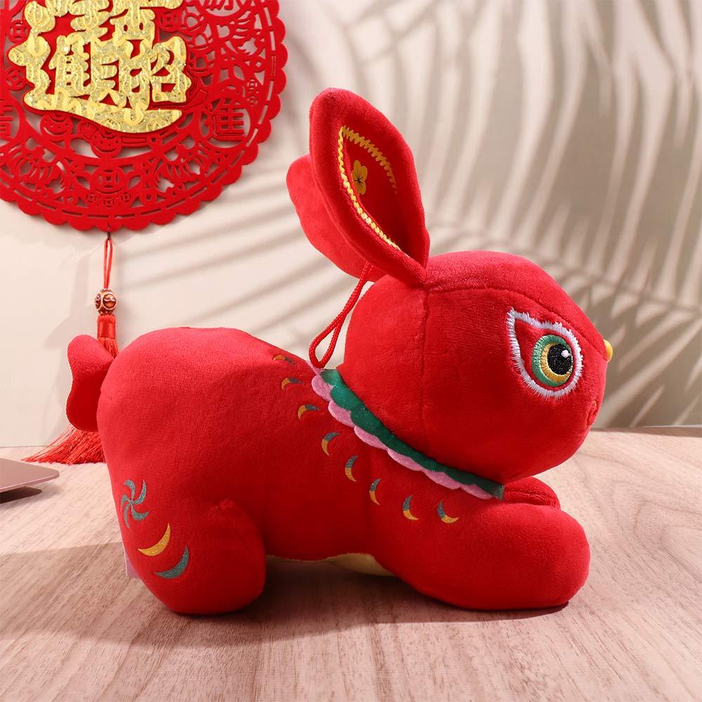 Thỏ Nhồi Bông Mềm Mại Phong Cách Trung Hoa Trang Trí Nhà Cửa