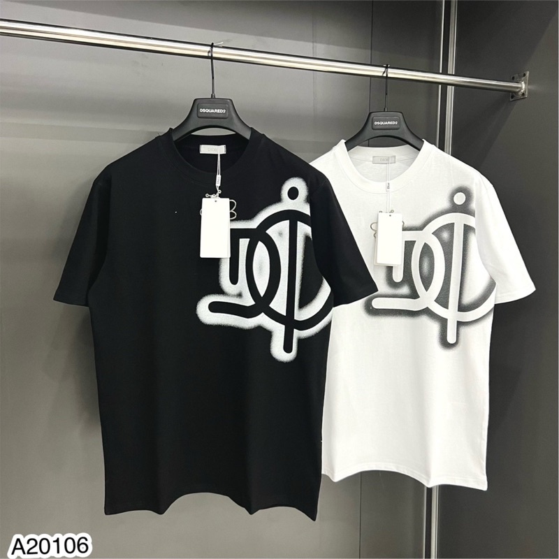 Áo Phông Nam Trơn Hoạ Tiết Dio Cao Cấp - Áo Thun Nam Dio Chữ In Vải Mềm Mịn