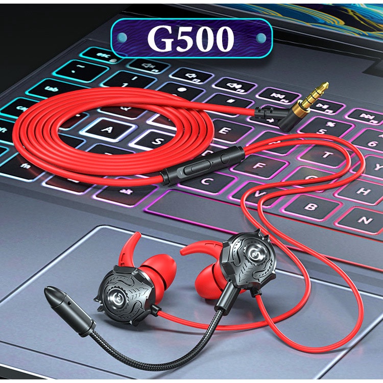 Tai Nghe Chơi Game có Mic rời G500 Tai Nghe Gaming PUBG / FF / ROS/ Tốc Chiến, dùng cho cả điện thoại và máy tính