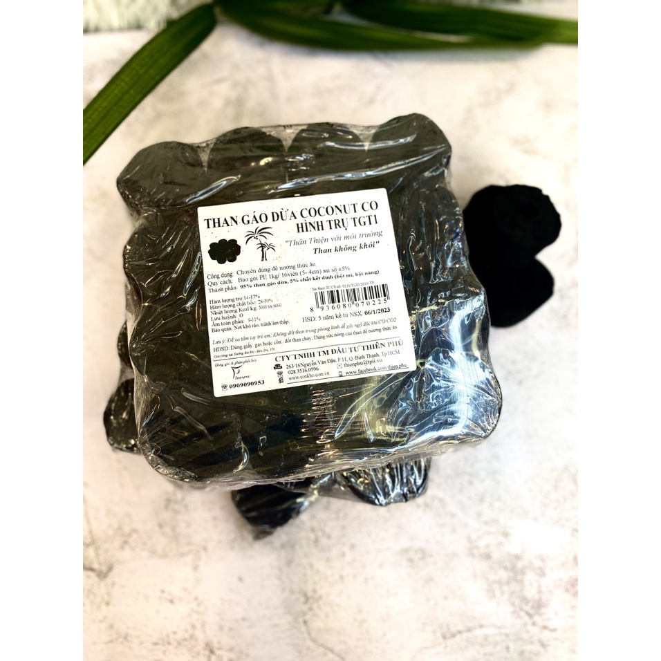 THAN GÁO DỪA HÌNH TRỤ KHÔNG KHÓI