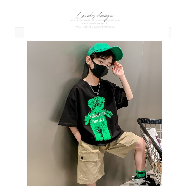 Áo Thun cotton Tay Ngắn Dáng Rộng Thời Trang Mùa Hè Cho Bé