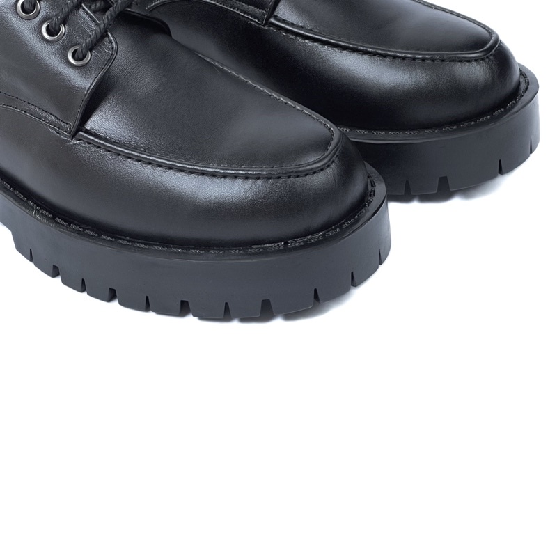 Giày chunky derby da bò thật bảo hành 12 tháng da nhập khẩu loại 1 cao cấp KL009 đế cao su đúc nguyên khối