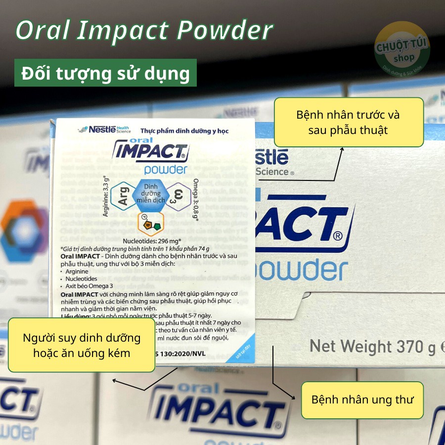 Sữa Nestle Oral Impact Hộp 370g- Dinh dưỡng tối ưu cho bệnh nhân ung thư và sau phẫu thuật