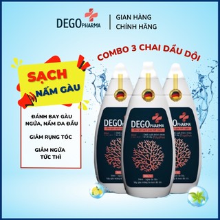Combo 3 dầu gội đầu dego pharma 80ml dứt điểm gàu ngứa nấm da đầu & viêm da tiết bã ^^