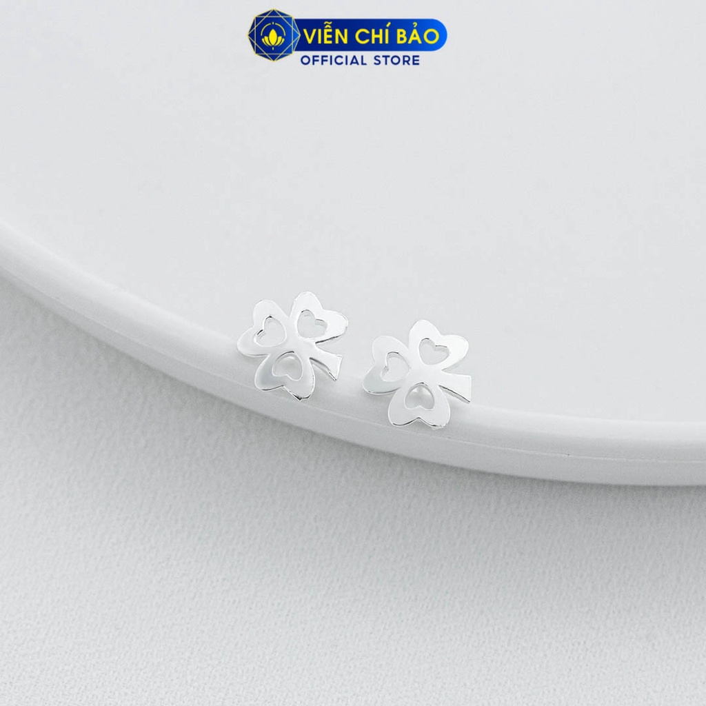 Bông tai cỏ 3 lá chất liệu bạc 925 thời trang phụ kiện trang sức nữ Viễn Chí Bảo E086