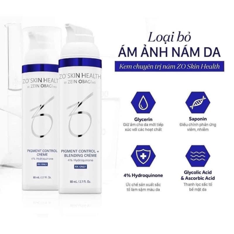 CT⭐ Kem giảm nám trắng da Zo Pigment Control Brightening Crème 4% HQ + 20% Vit C 81ml