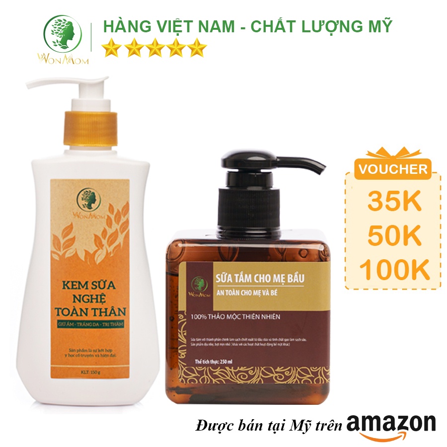 Bộ tắm body và dưỡng trắng toàn thân Wonmom