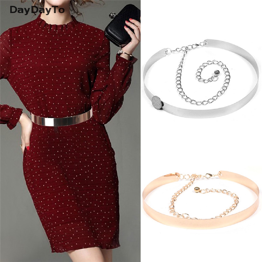 Thắt Lưng Bản Rộng 2-3.5cm Bằng Kim Loại Có Thể Điều Chỉnh Cho Nữ