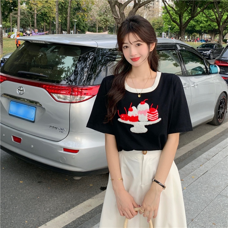 IELGYÁo Thun Tay Ngắn In Hình Dễ Thương Thời Trang Dành Cho Nữ