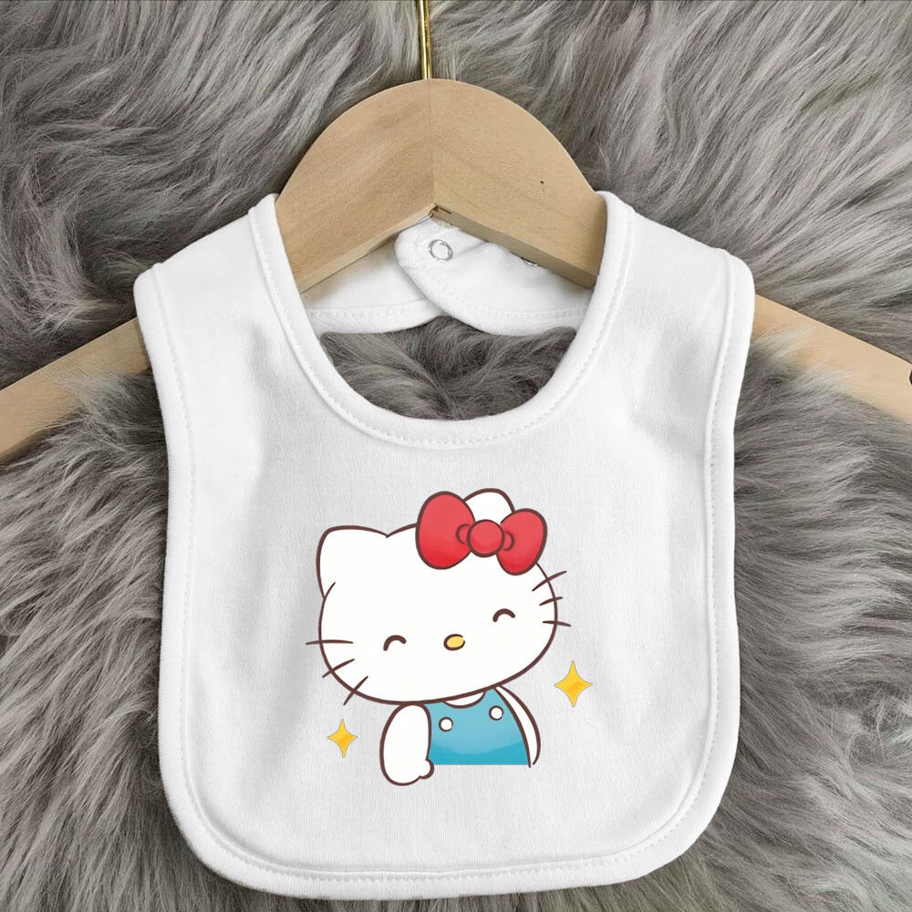 Hello kitty Yếm Ăn cotton In Hình Mèo kitty Đáng Yêu Cho Bé