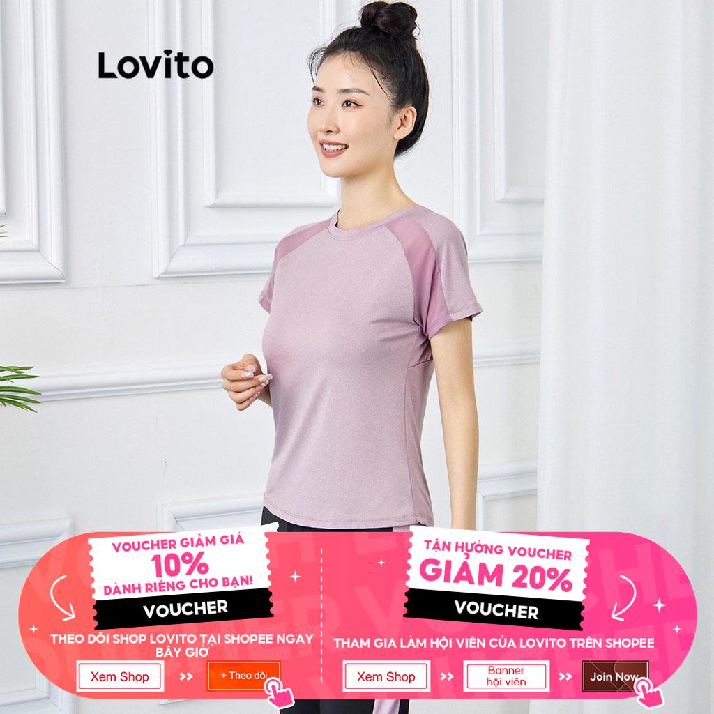 Bộ đồ thể thao Lovito ghép nối màu sắc lưới tương phản L15X209 (nhiều màu)