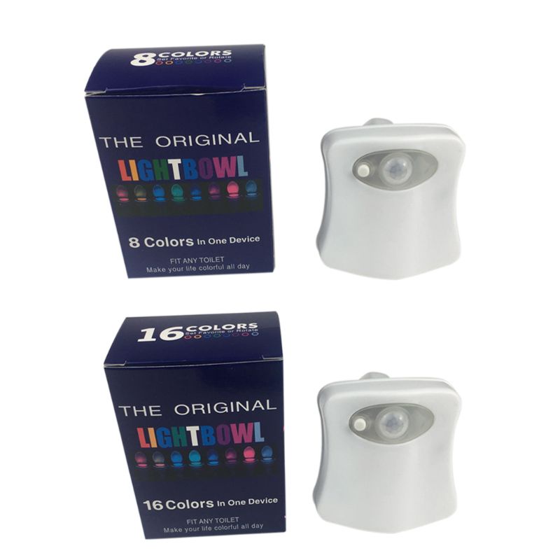 Đèn LED 8 / 16 Màu Sắc Cảm Biến Chuyển Động Gắn Bồn Cầu Cho Bé