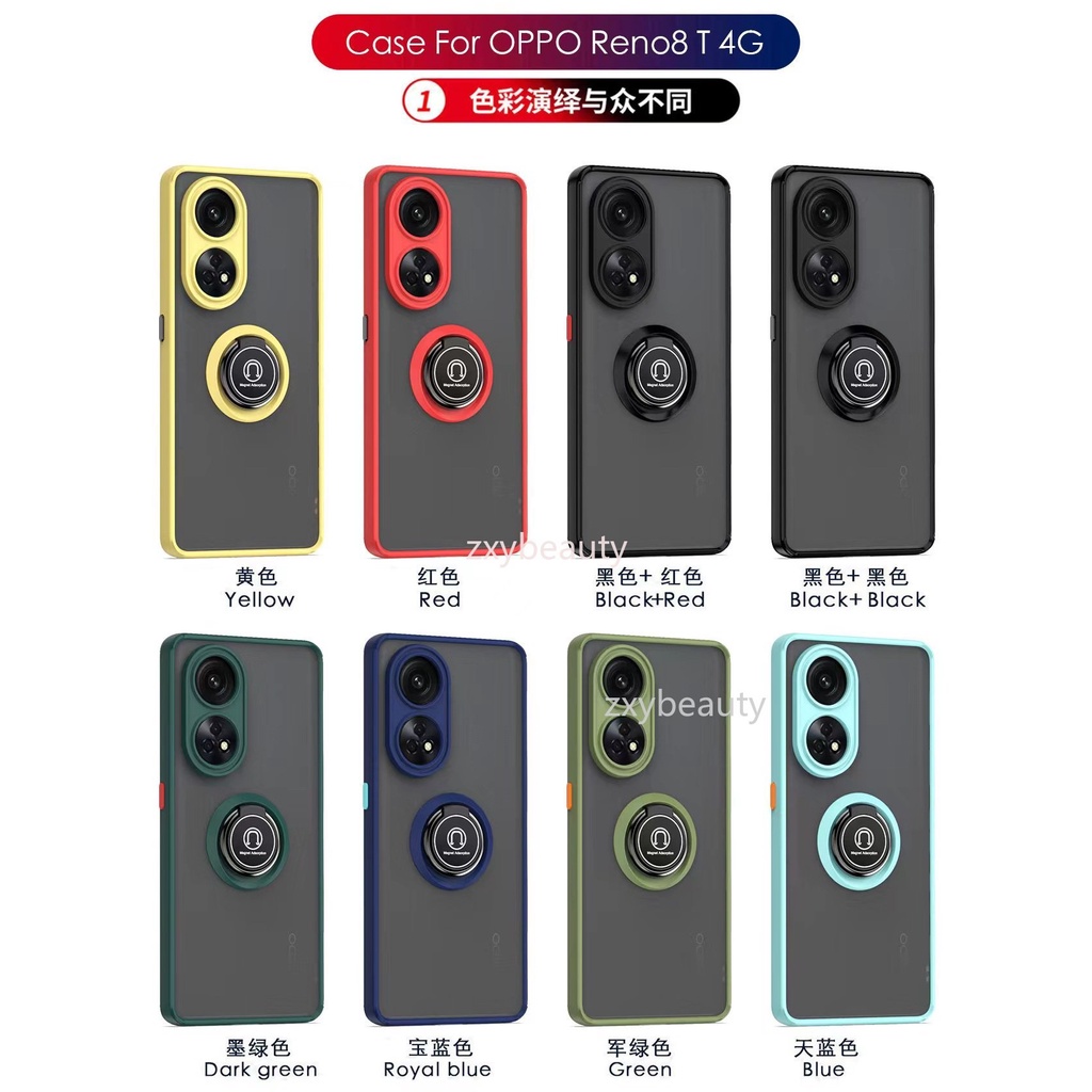Ốp Điện Thoại Chống Sốc Có Nhẫn Đỡ Từ Tính Cho OPPO Reno 8T 4G 5G A98 Reno8T OPPOA98 A 98 Lưng