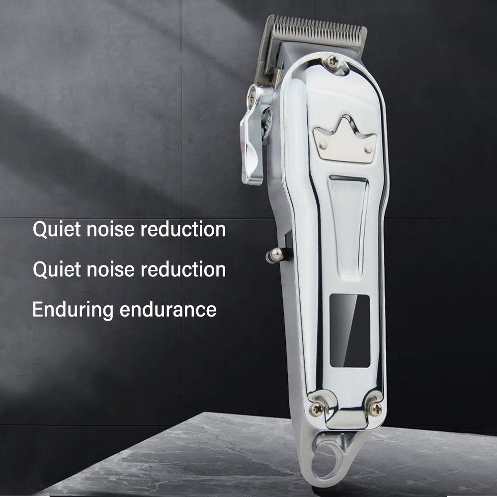 Tông Đơ Cắt Tóc Không Dây Bằng Kim Loại Có Đèn LED Hiển Thị Toàn Diện