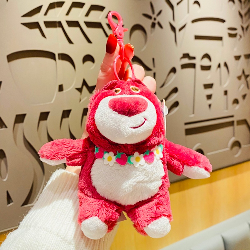 【100% DISNEY】 Móc Chìa Khóa Hình Gấu Nhồi Bông Hoạt Hình Dâu Tây Dễ Thương Chính Hãng Lotso Dành Cho/Móc khóa sang