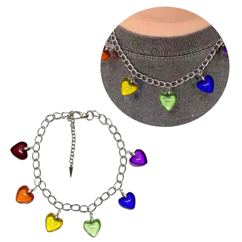 Vòng cổ Mặt Đá Thủy Tinh Trái Tim