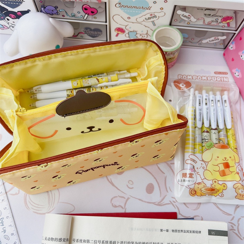 Túi Đựng Bút Chì / Mỹ Phẩm Sức Chứa Lớn In Hình Kuromi My Melody Cinnamoroll Sanrioed Đáng Yêu