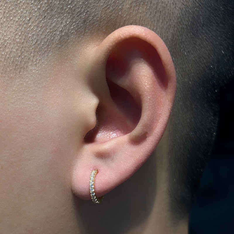 KHUYÊN TAI TRÒN CHUẨN BẠC S925 SI VÀNG 18K