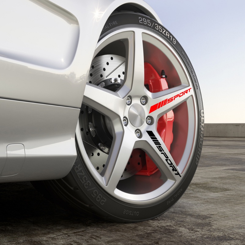 Set 4 Miếng Dán In Logo Chống Nước Trang Trí Vành Bánh Xe Hơi