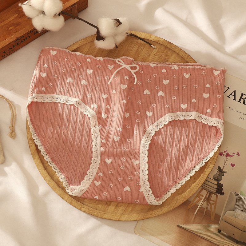 Quần Lót Cotton Nguyên Chất Thấm Hút Mồ Hôi Thoáng Khí In Họa Tiết Dễ Thương Cho Nữ