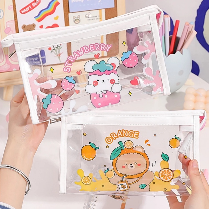 Túi Đựng Mỹ Phẩm / Đồ Dùng Trang Điểm Chống Thấm Nước Có Khóa Kéo Họa Tiết Phi Hành Gia Xinh Xắn