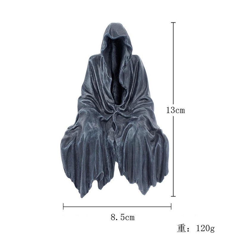 Mô Hình Tượng Thần Tiểu Da Đen Bằng Nhựa Resin Phong Cách Gothic