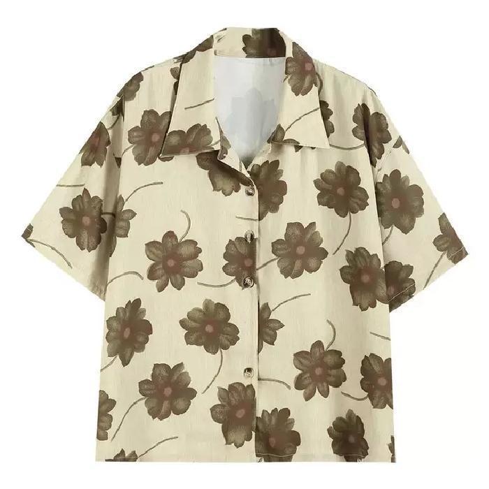 Happy-store ❤️ Áo sơ mi nữ học sinh dáng rộng oversize in họa tiết thời trang phong cách Hàn Quốc