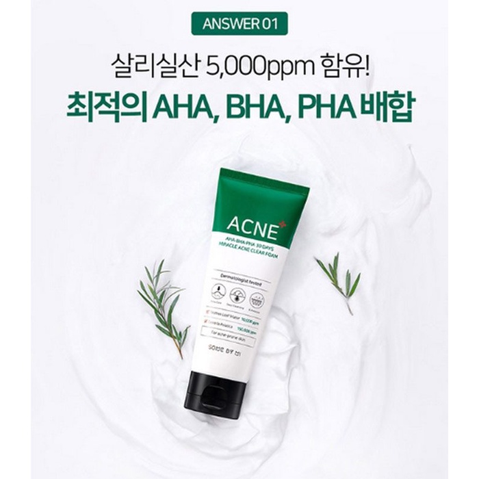 Sữa Rửa Mặt Cho Da Mụn Some By Mi AHA-BHA-PHA 30 Days Miracle Acne Clear Foam 100ml