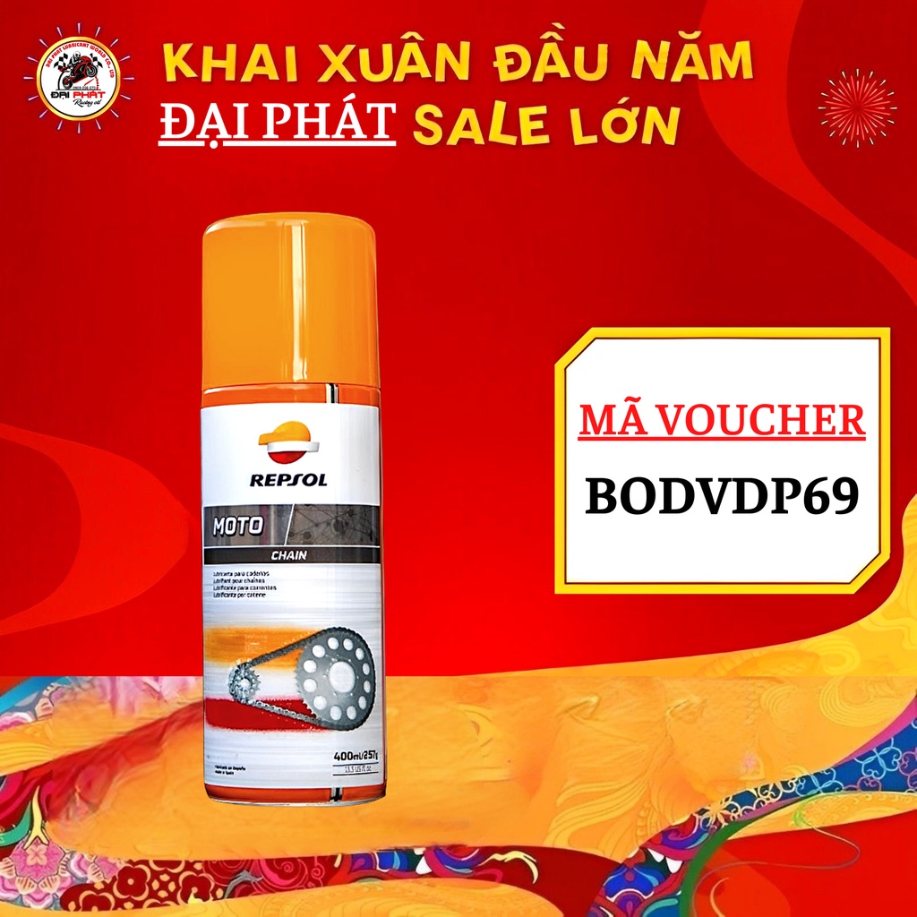 CHAI XỊT DƯỠNG SÊN REPSOL BÔI TRƠN SÊN XÍCH REPSOL 400ML