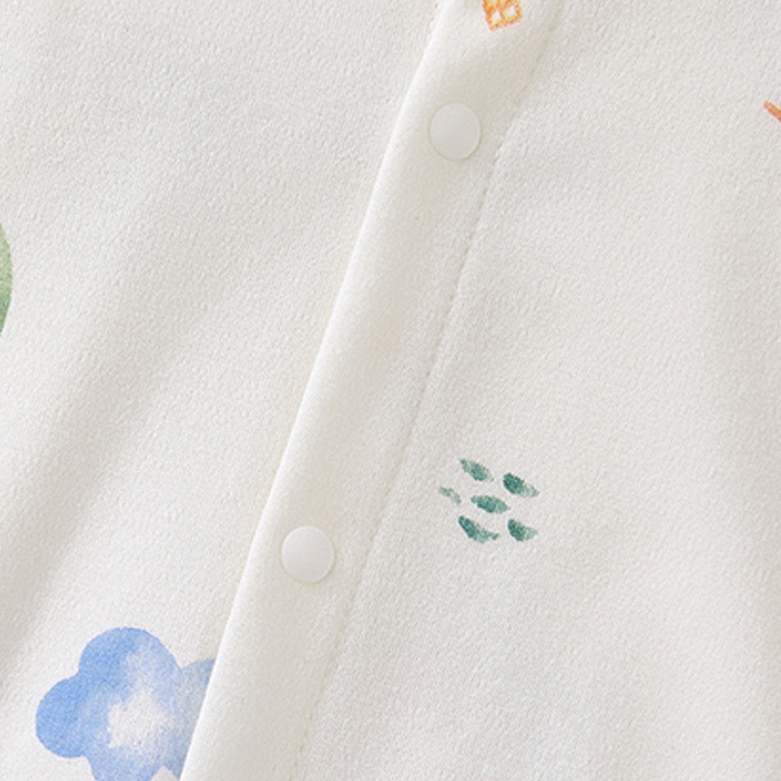 Bộ Áo Liền Quần Tay Dài In Hoạt Hình Dễ Thương Thời Trang Xuân Thu Cho Bé Sơ Sinh