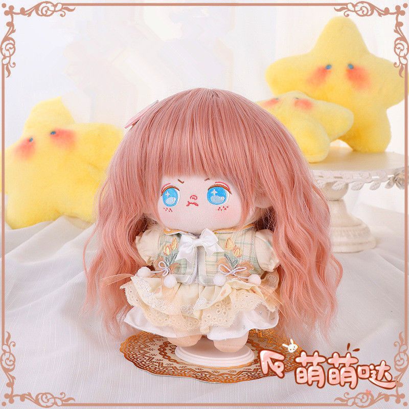 Bộ Tóc Giả Xoăn Dài Bằng cotton Lụa Chịu Nhiệt Cao Phù Hợp Cho Búp Bê 20cm