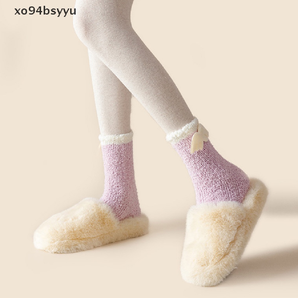 1 Đôi Tất Lông Cừu San Hô Dày Giữ Ấm Họa Tiết Hoạt Hình Dễ Thương xo94bsyyu