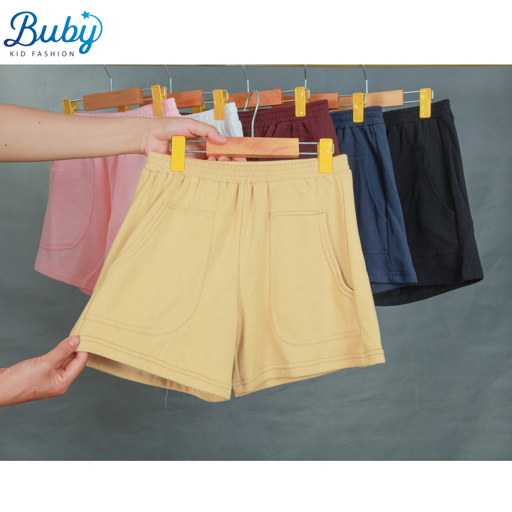 Quần short nữ BuBy QS01, quần short đùi thể thao cho bé gái từ 27 đến 58kg chất liệu da cá cotton thoáng mát