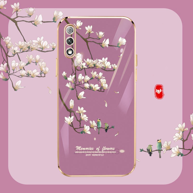 Ốp Điện Thoại gel silica Mềm Mạ Điện Họa Tiết Hoa Lan Trắng Cho infinix zero x neo zero x pro