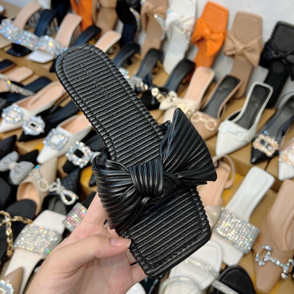 Dép da dập sọc nơ bigsize 40-44