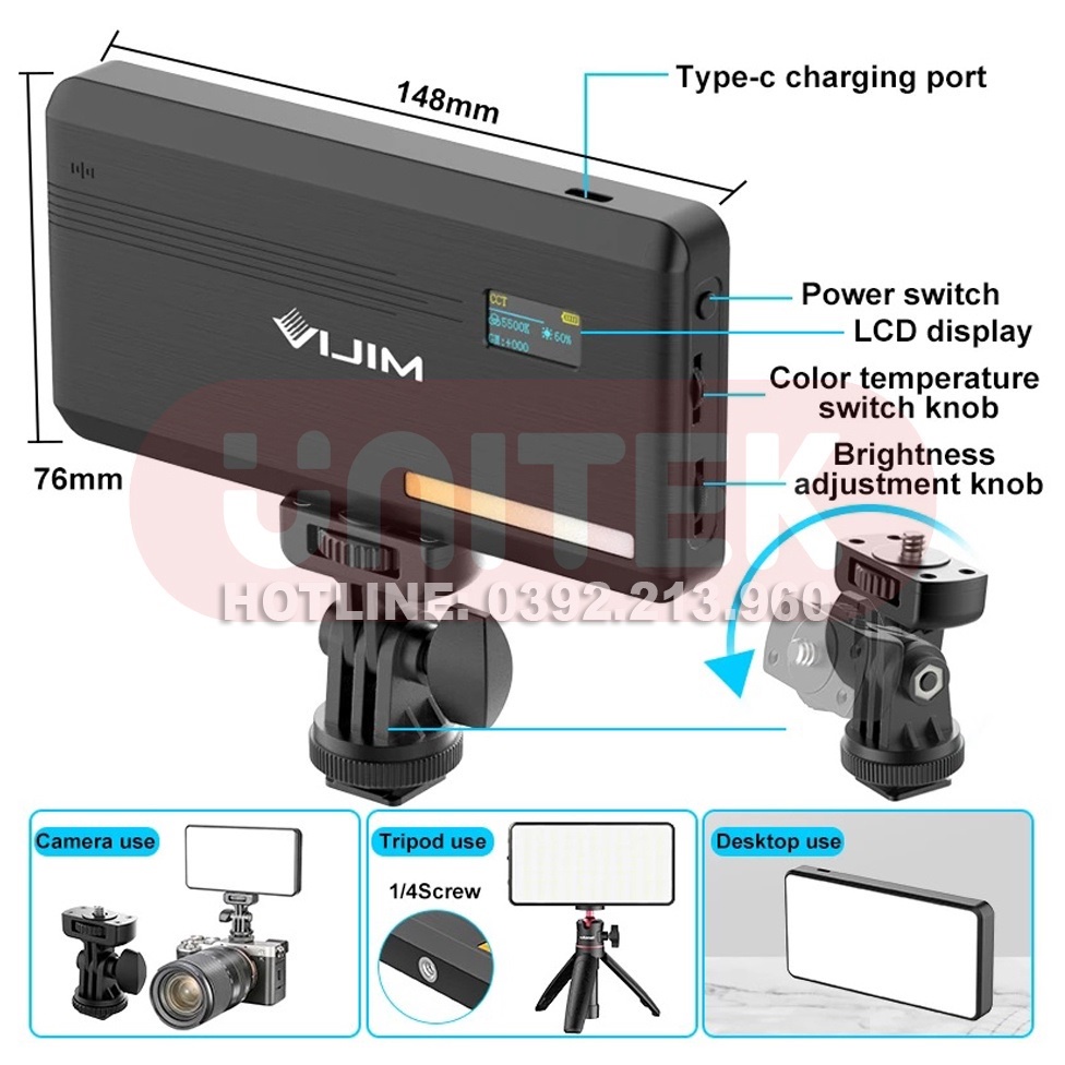Đèn LED (Tích Hợp Pin Sạc 5000mAh): Chụp Hình Quay Phim Ulanzi VL200 Bi Color fill light - Dải Màu 2500K Đến 9000K