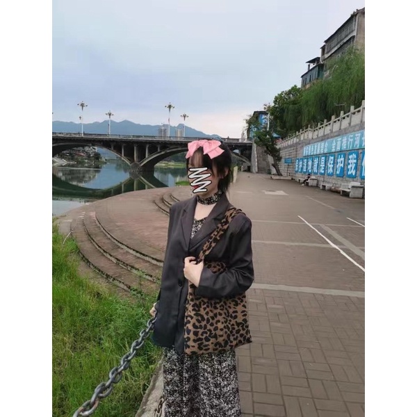 Túi tote túi vải xách tay hoạ tiết da beo báo đốm phong cách Mai Music,túi đeo vai nữ thời trang